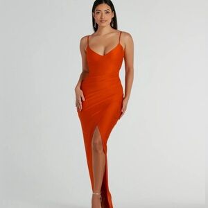 Brittney Formal V-Neck Slit Long Dress